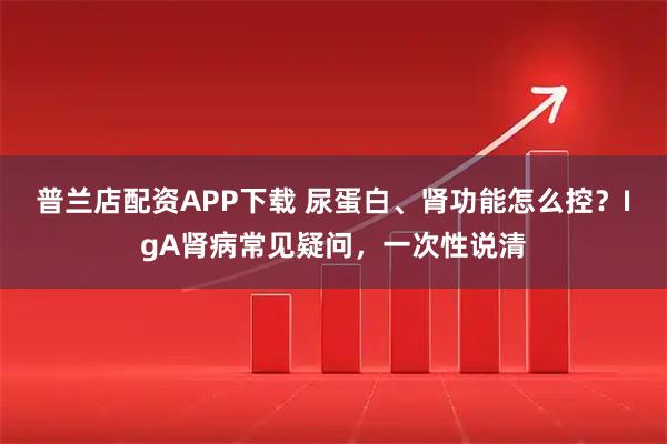 普兰店配资APP下载 尿蛋白、肾功能怎么控？IgA肾病常见疑问，一次性说清